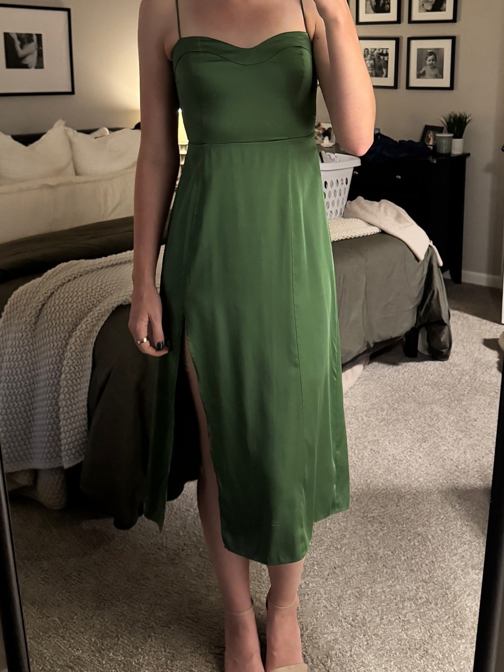 Abercrombie Camille Midi Satin Dress - Picture 4 of 7